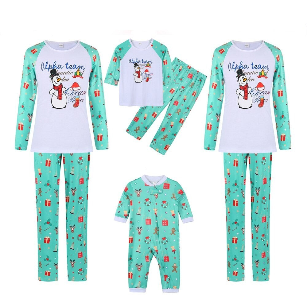 Christmas Alpha Team Print Pajama Set