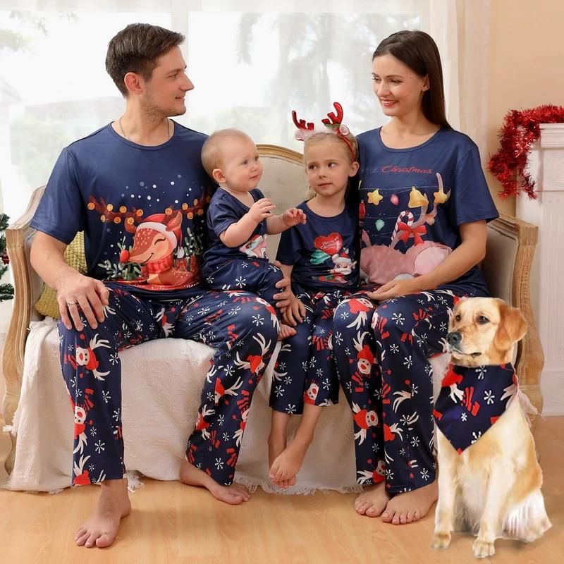 Cartoon Deer Festival Matching Sleepwear Set