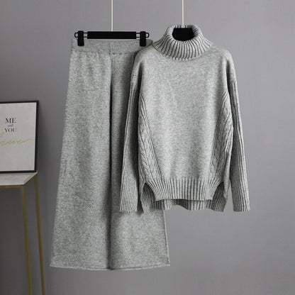 Thick Turtleneck Pullover Sweater Sets For Women