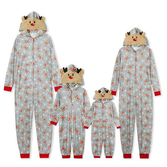 Printed Reindeer Jumper Family Matching Pajama Set