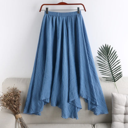 Solid Linen Fishtail Skirt For Women