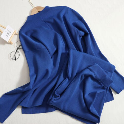 Split Tracksuit Warm Two-piece Set Blue One Size