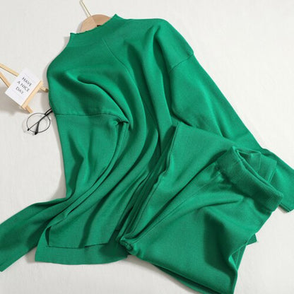 Split Tracksuit Warm Two-piece Set Green One Size