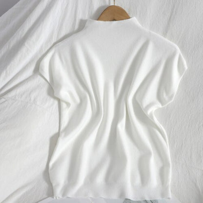 Pullover Sleeveless Solid Knitted T-Shirt