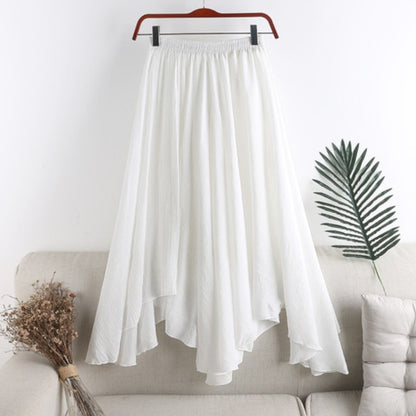 Solid Linen Fishtail Skirt For Women