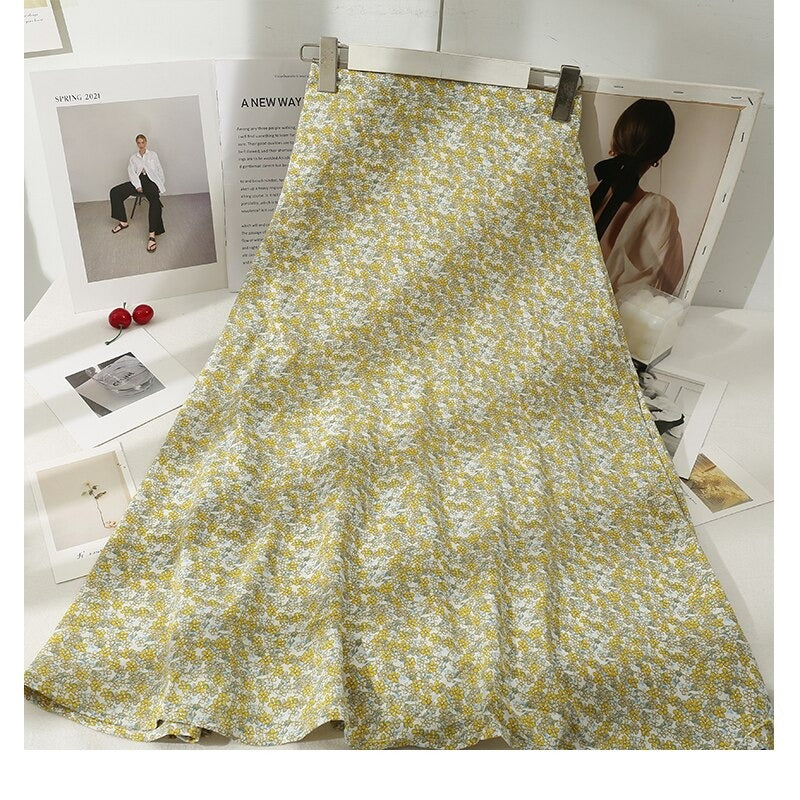 Retro Floral Printed Skirt For Women